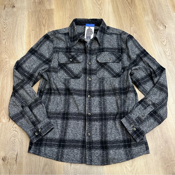 NWT Colorado Clothing Black and Gray Plaid Flannel Shirt - Picture 1 of 9